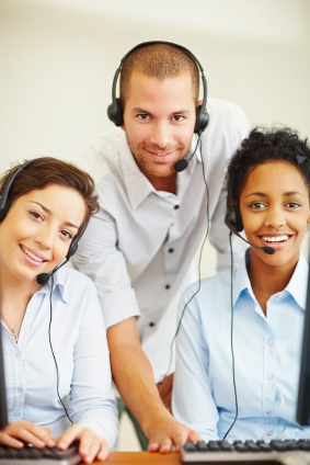 Employees at a call center