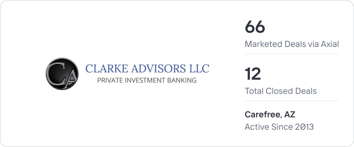 Clarke Advisors LLC Private Investment Banking card